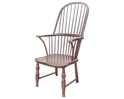 Lot 858 - A painted ash and elm Windsor chair.