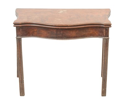 Lot 864 - A George III mahogany fold top card table.