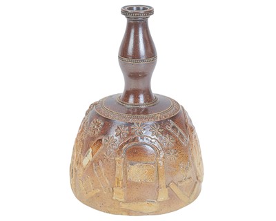 Lot 558 - A rare Masonic stoneware mallet shaped flask or bottle.