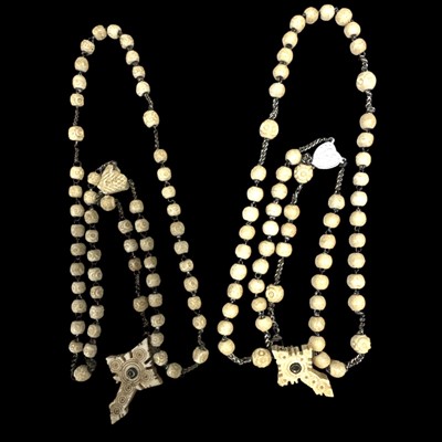 Lot 79 - Two antique bone rosaries with two Stanhopes.
