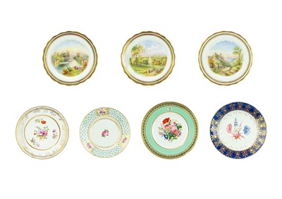 Lot 608 - Three Victorian decorative cabinet plates.