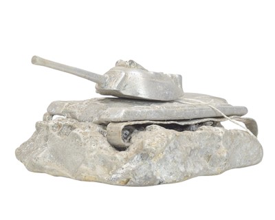 Lot 104 - An unusual cast aluminium model of a tank.