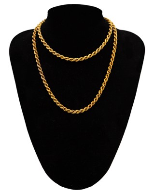Lot 161 - A 9k rope twist 32" neck chain.