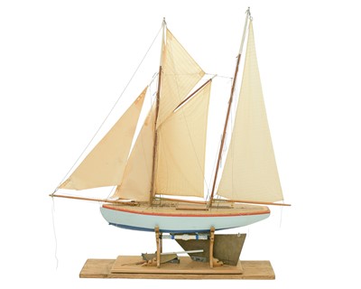 Lot 336 - A model pond yacht.