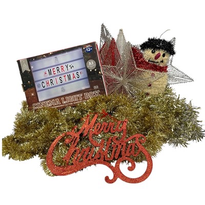 Lot 123 - A box of Christmas Decorations, including...