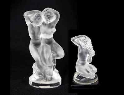 Lot 567 - Two Lalique crystal nude figures.