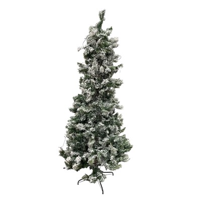 Lot 125 - A Severn-foot Flocked Spruce Christmas Tree...