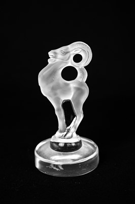 Lot 501 - A Lalique crystal ram figure.