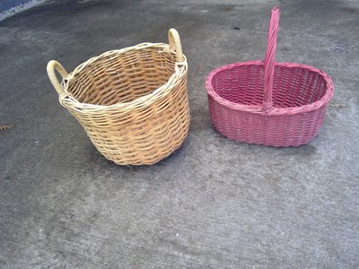 Lot 140 - A Small Log Basket and a Shopping Basket. The...