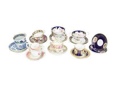 Lot 508 - A selection of English porcelain tea cups and saucers.