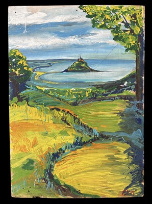 Lot 160 - 'A View of St Michael's Mount', acrylic on...