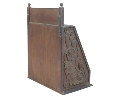 Lot 56 - A teak stationery or correspondence cabinet, circa 1900.