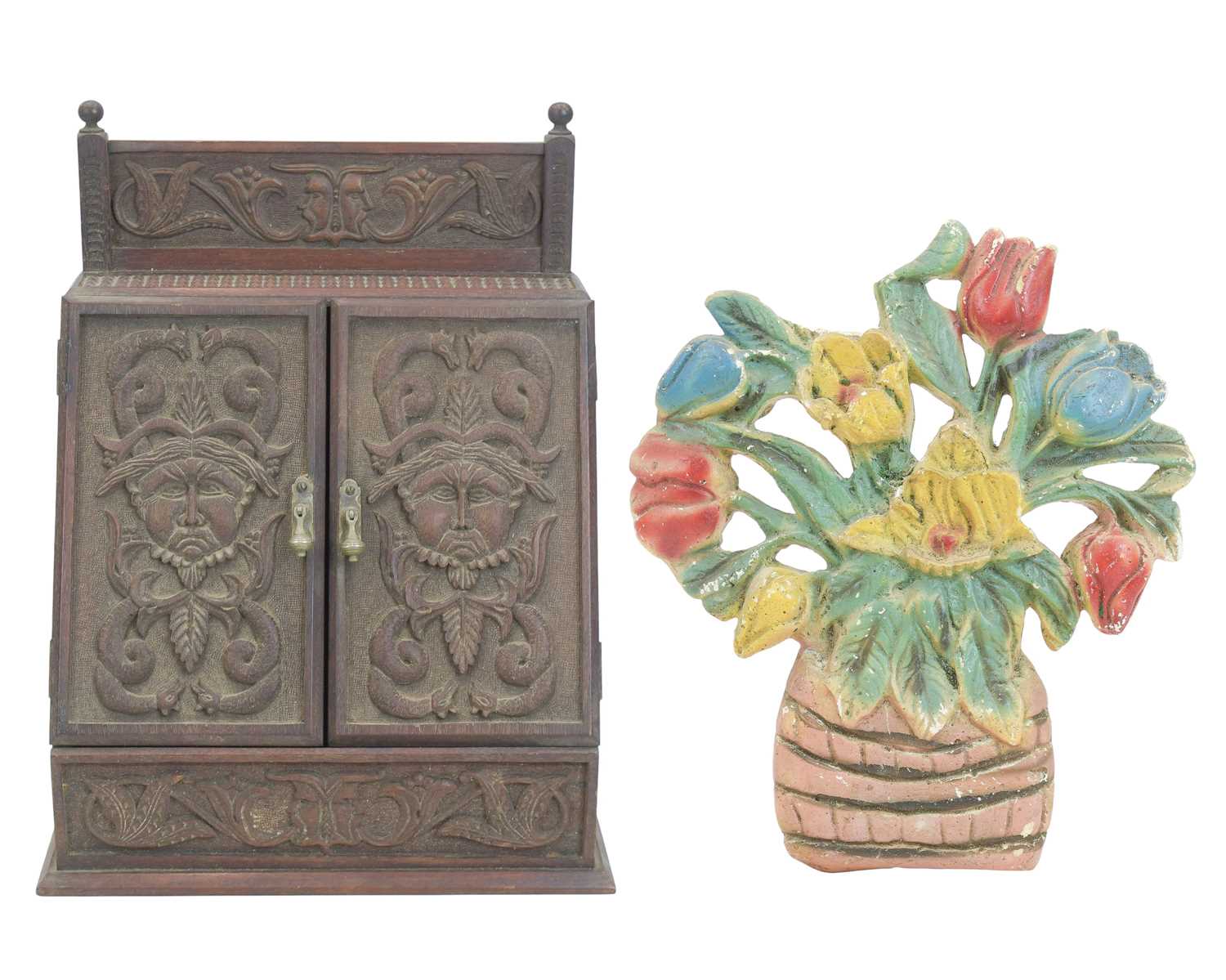 Lot 56 - A teak stationery or correspondence cabinet, circa 1900.