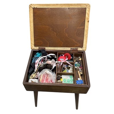 Lot 199 - A Vintage Sewing Box with contents. 31 x 41 x...