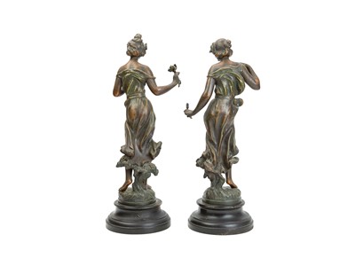 Lot 85 - A pair of French spelter figures.