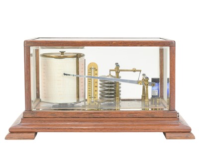 Lot 183 - An oak glazed barograph by James Brown, Glasgow.