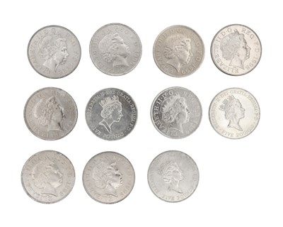 Lot 197 - A GB QEII collection of 11 special issue £5 coins.
