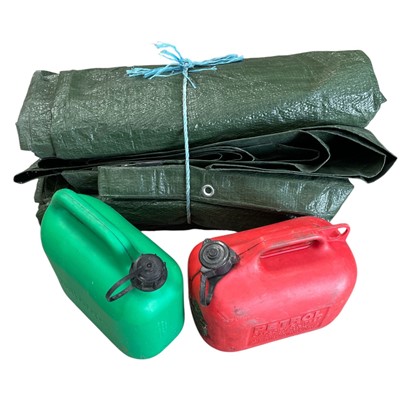 Lot 63 - A Large green polyethylene Tarpaulin, approx 6...