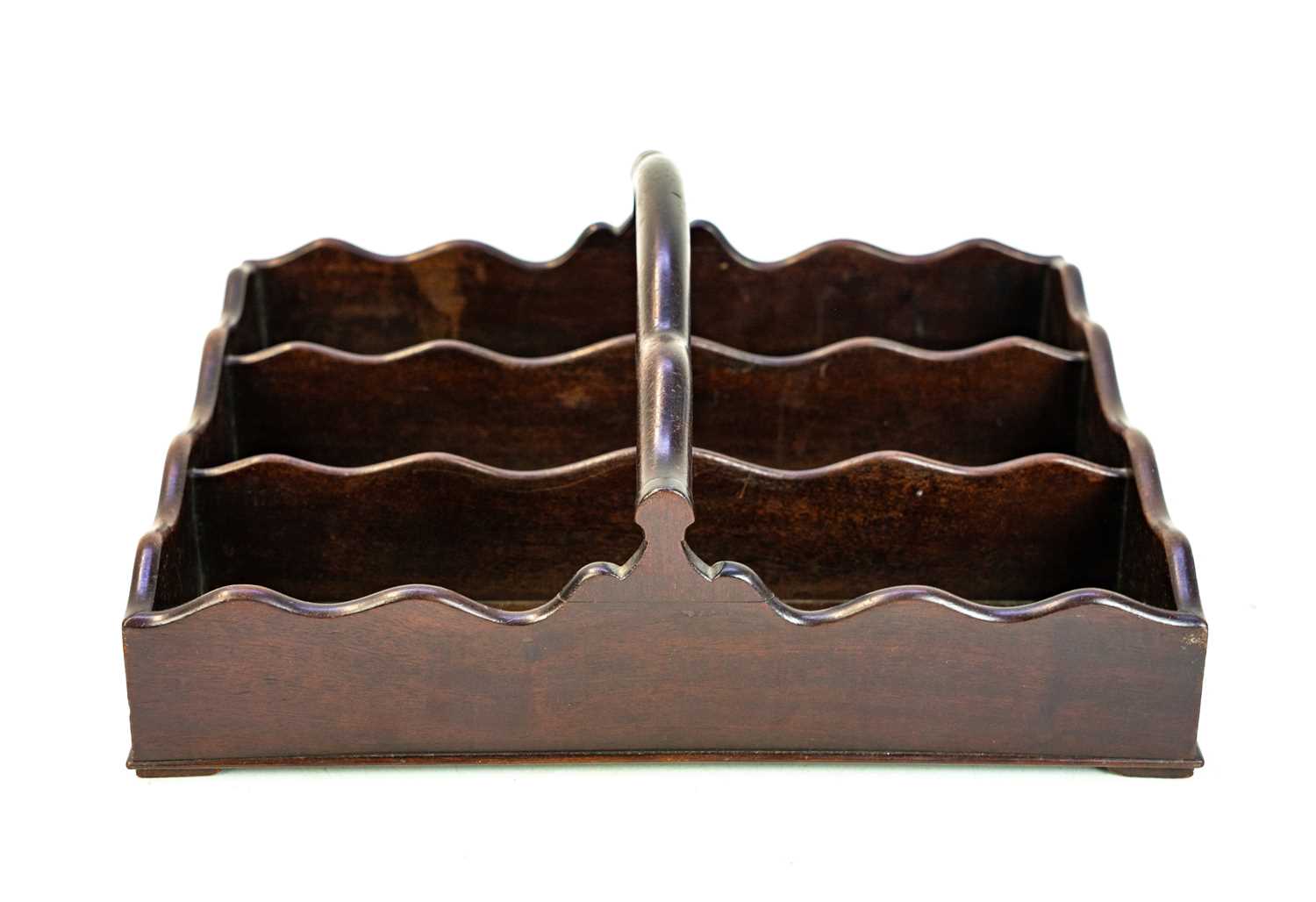 Lot 2 - A late George III mahogany cutlery tray.