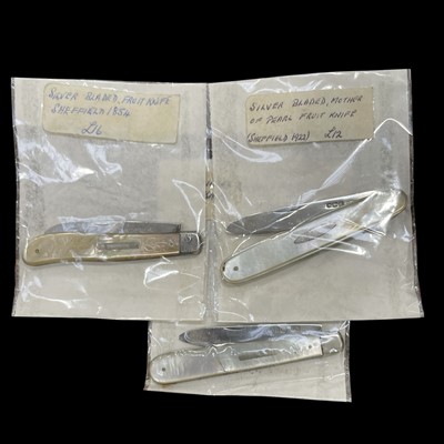 Lot 58 - Three hallmarked silver fruit knives.