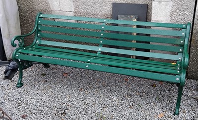 Lot 757 - A cast iron bench.