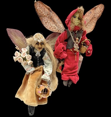 Lot 55 - Lisa Griffiths, Two hand-crafted fairies, made...