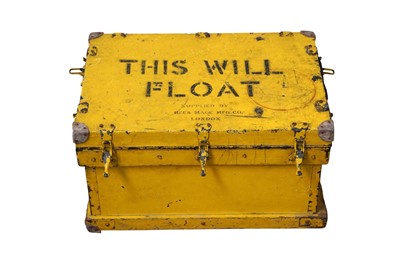 Lot 99 - A yellow painted nautical wireless transmitter box.