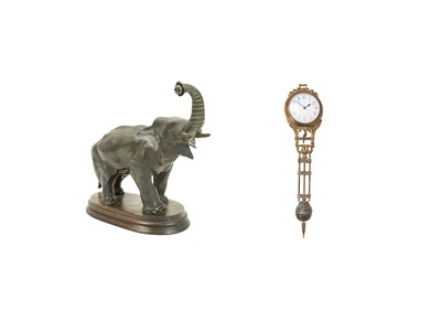 Lot 797 - A bronzed cast metal elephant mystery timepiece.