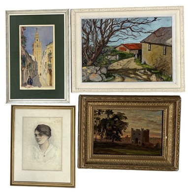 Lot 80 - 'The Giralda, Seville', watercolour,...