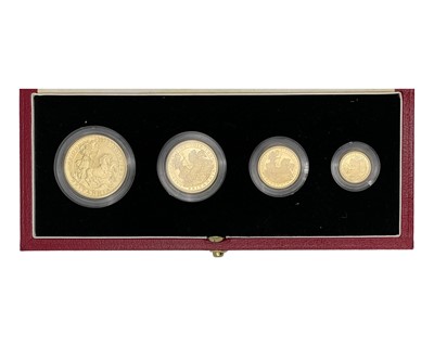 Lot 189 - A GB 1993 Britannia Gold Proof Collection set of four coins.