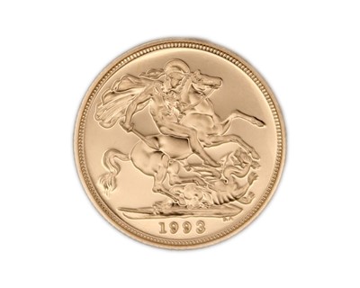 Lot 194 - A GB 1993 Gold Proof Sovereign coin.