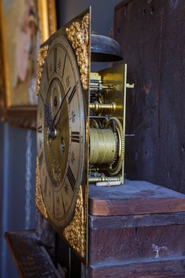 Lot 792 - A walnut and marquetry inlaid eight day longcase clock.