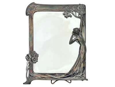 Lot 128 - A WMF Jugendstil electroplated 'Echo' table mirror.