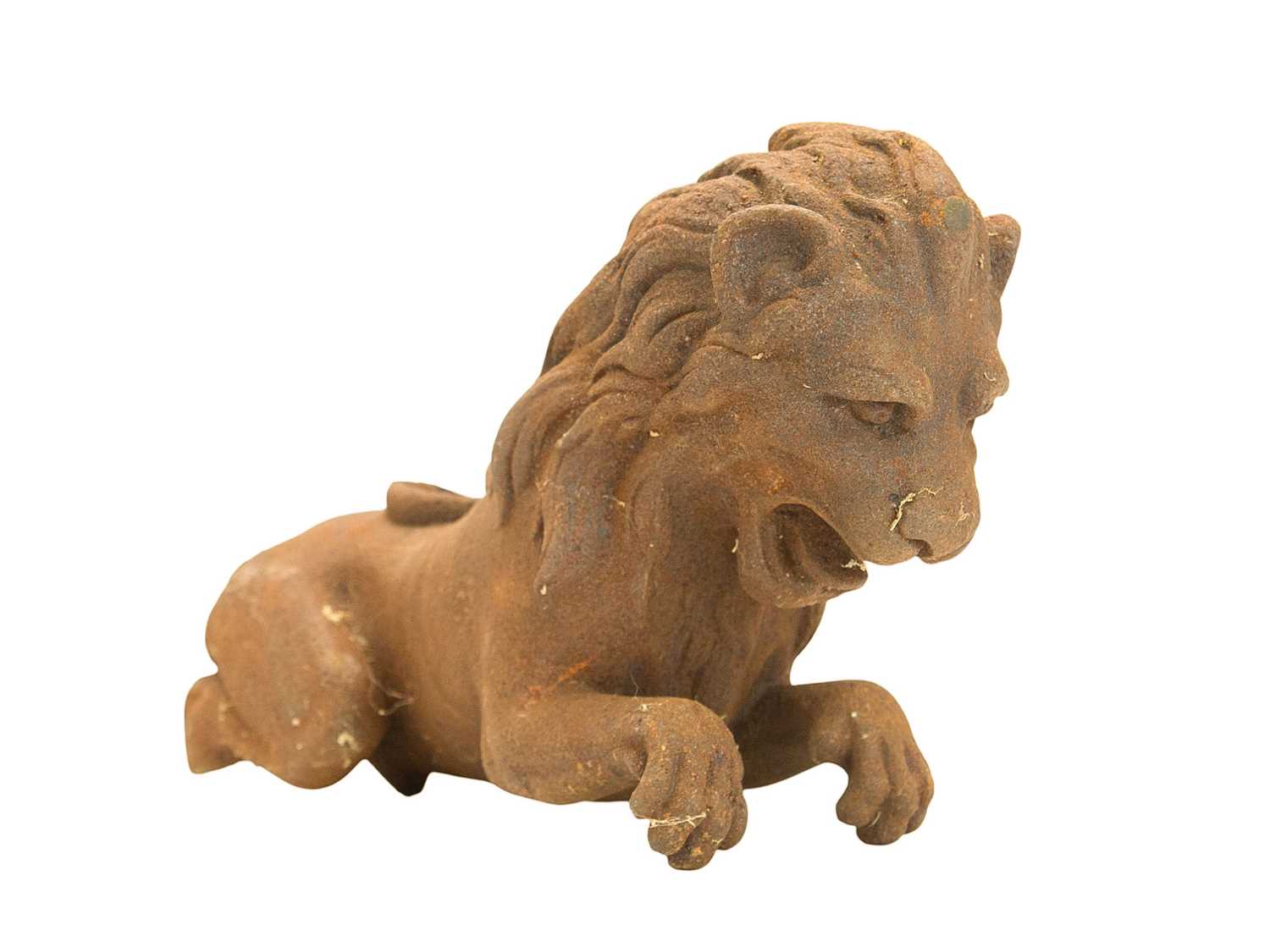 Lot 61 - A cast iron sculpture of a lion rampant.