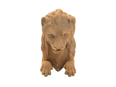 Lot 61 - A cast iron sculpture of a lion rampant.