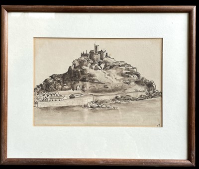 Lot 112 - A sepia ink on paper of St Michael's Mount, 37...