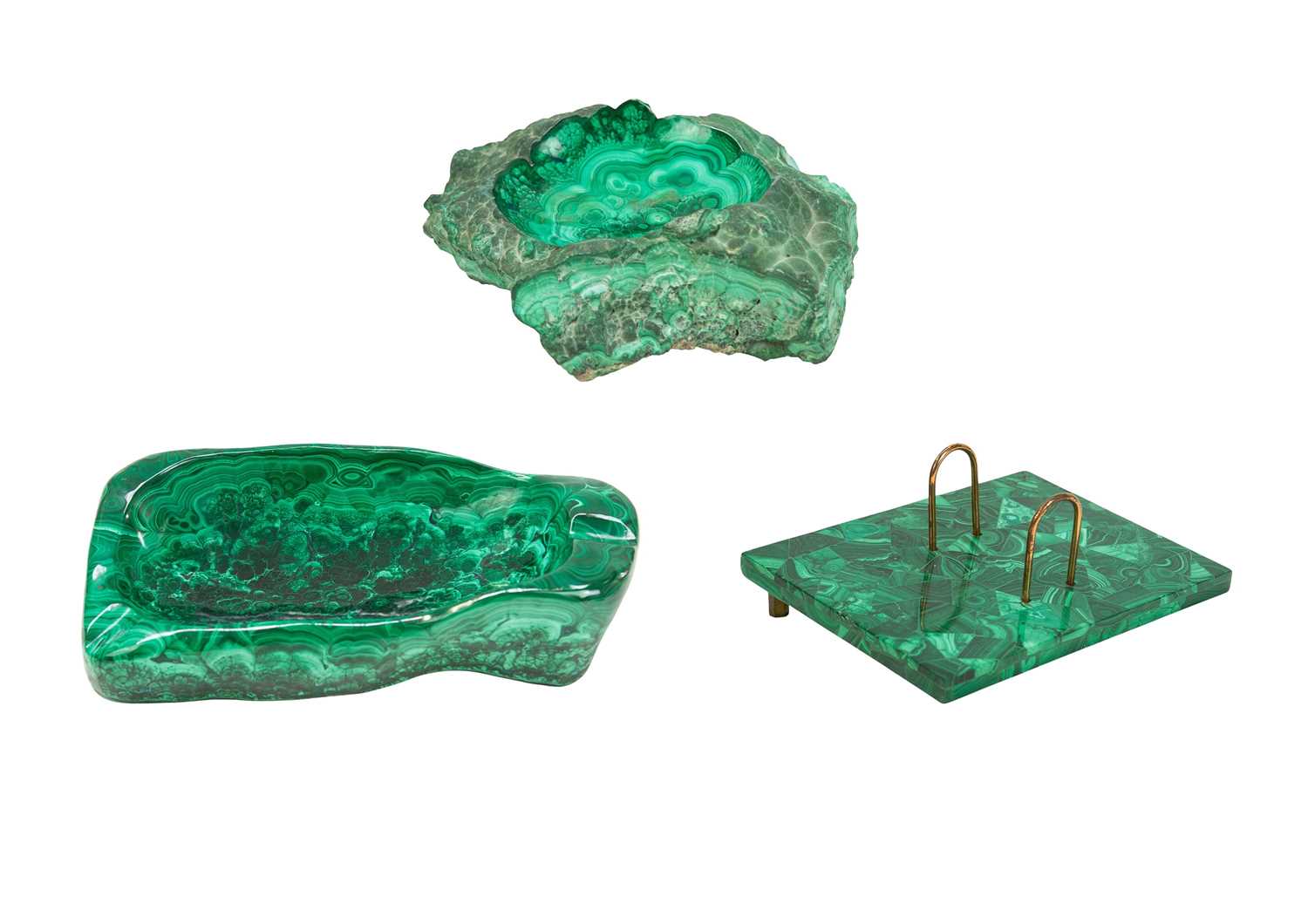 Lot 18 - A collection of polished malachite.