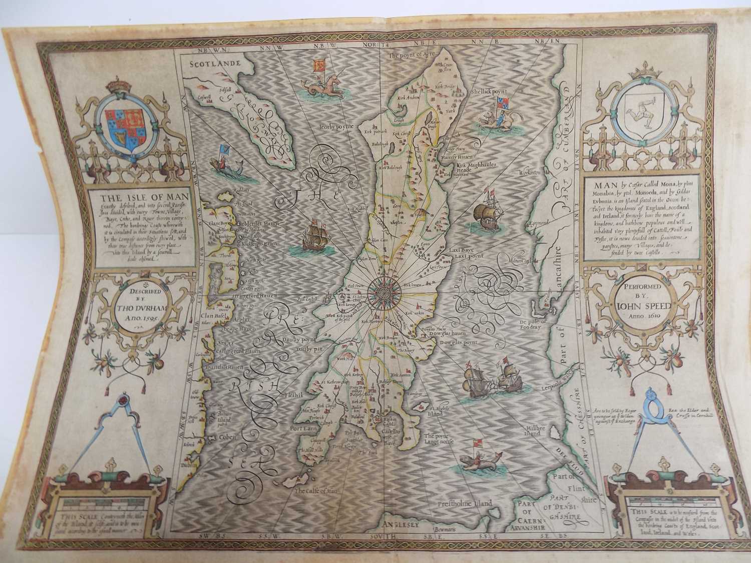 Lot 1263 - JOHN SPEED. good engraved map "The Isle of Man....