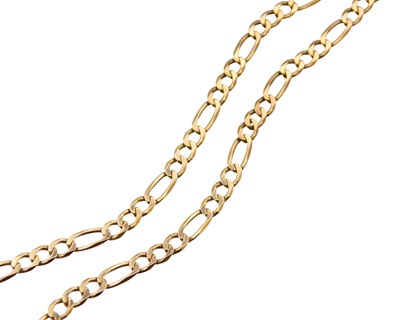 Lot 139 - A 9k Figaro link 20.5" neck chain.
