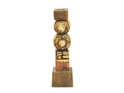 Lot 660 - Bernard Rooke (1938) A stoneware candlestick.