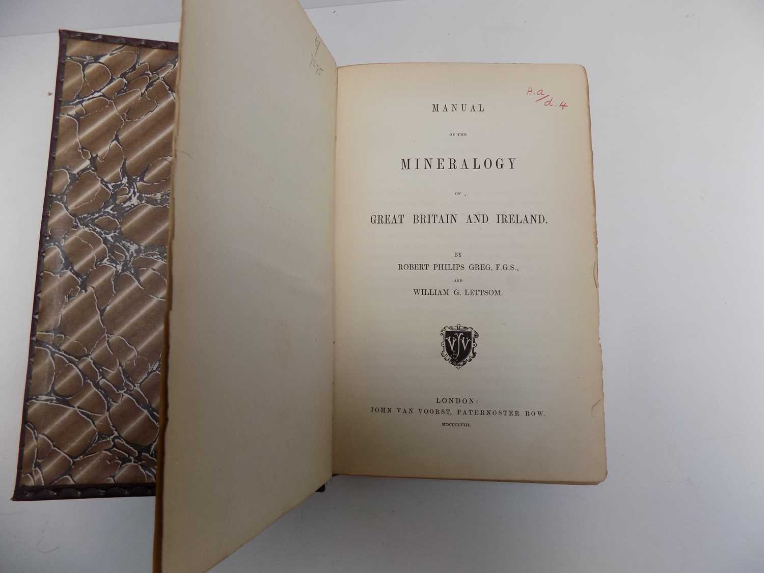 Lot 1271 - GREG (R.P.) & LETTSOM (W.G.). "Manual of the...