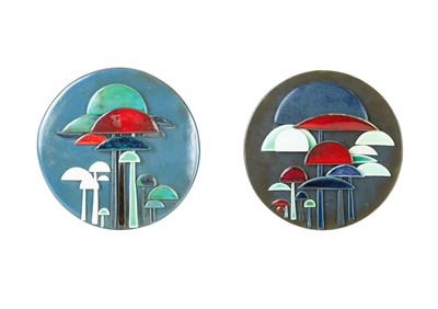 Lot 677 - Anne Plant (1934-2019) Two ceramic wall plaques.