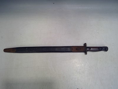 Lot 11 - A Sanderson Bayonet and Scabbard. Dated 1907...