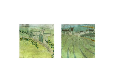 Lot 561 - Two Lindsey Walsh raku pottery tiles.