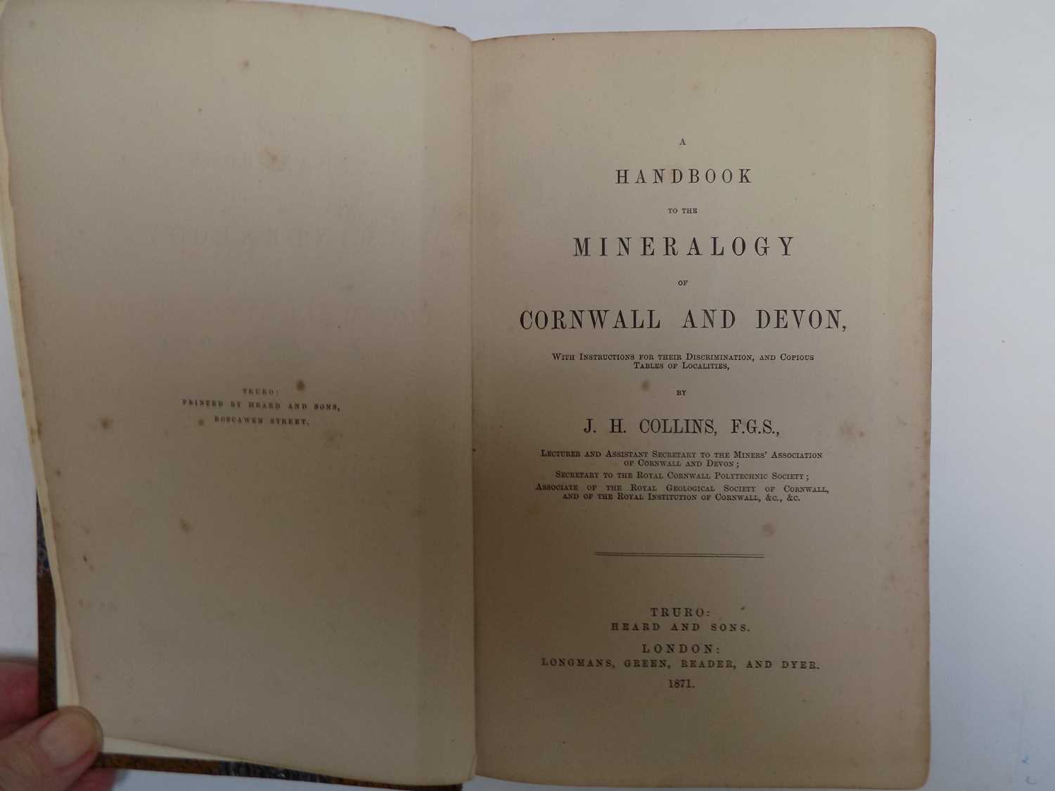 Lot 1273 - J.H.COLLINS. "A Handbook on the Mineralogy of...