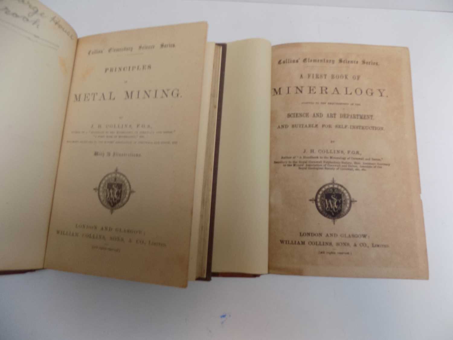 Lot 1274 - J.H.COLLINS. "Principles of Metal Mining."...