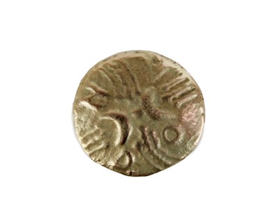 Lot 5 - A cast replica of a Celtic gold quarter stater coin.