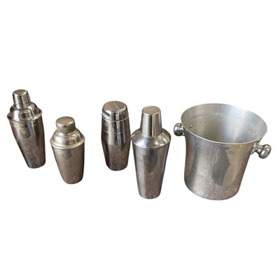 Lot 133 - Four Vintage Cocktail Shakers, Italian and...
