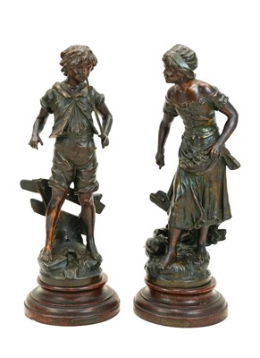 Lot 169 - A pair of French spelter figures.