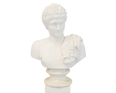 Lot 39 - A plaster bust of a classical male, after the Antique.